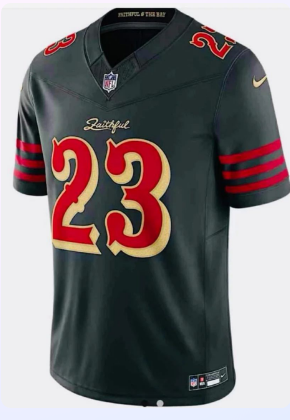 Men San Francisco 49ers #23 Mccafrey black Nike Limited NFL 2025 Jersey010->san francisco 49ers->NFL Jersey